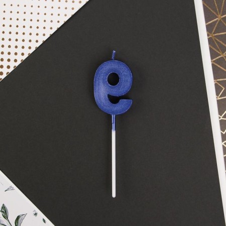 Candle for the cake, the number "9", blue.