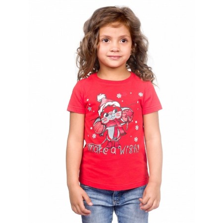 T -shirt for girls, height 86 cm, red color
