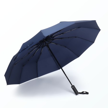 Automatic umbrella "Lanford", 3 additions, 12 spokes, r = 53 cm, dark blue color-2