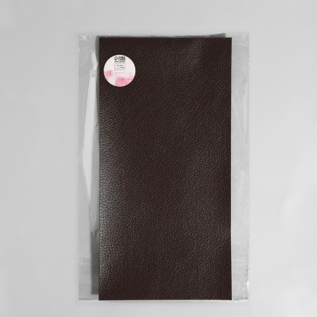 Glue patch from leatherette, 10 × 20 cm, dark brown color-3