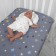 Sheet on the elastic "Gray Stars", size 60x120 cm, color gray color