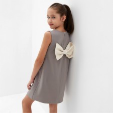 Dress for girls Minaku: Partydress, Gray color, height 134 cm