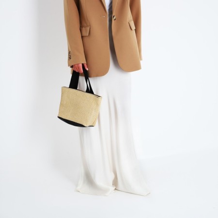 Bag-tout on lightning, beige color/black-6