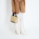 Bag-tout on lightning, beige color/black