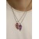 Kulons "Demetrons" Bright hearts, the color is pink-violet in silver, 45 cm