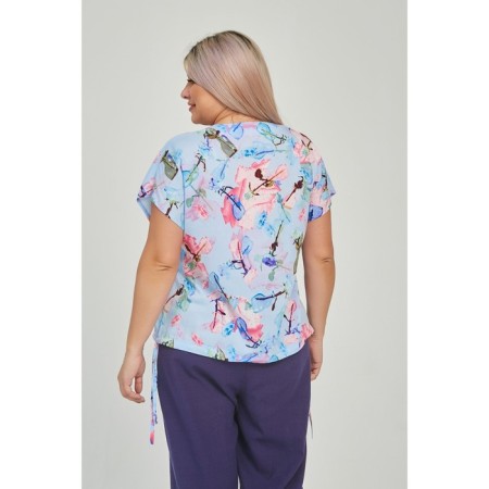 Female blouse, size 52, light blue color-4