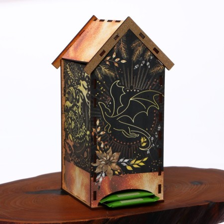 Tea house "Golden Dragon" 19.2 x 8.6 cm.