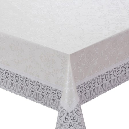 Finished tablecloth Meiwa, rectangular, 152 x 320 cm, white color