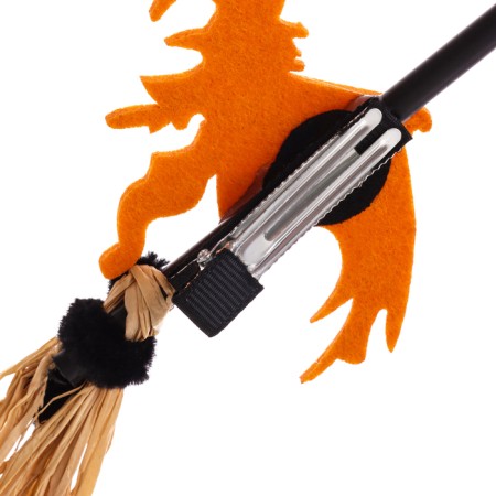 Hair clamp "Witch on a broomstick", Mix color-2