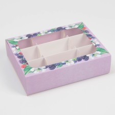 Box for 9 sweets, confectionery packaging 