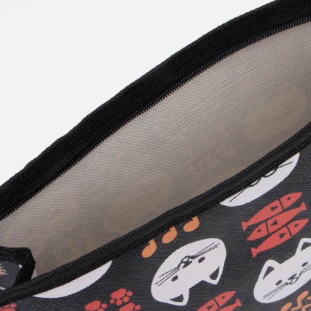 Cosmetic bag with lightning, black color-2