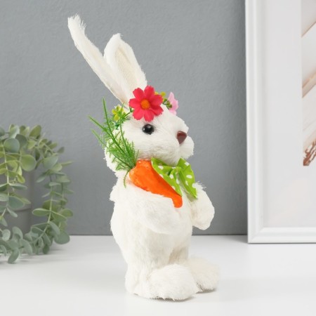 Souvenir "White Bunny with carrots" 12x11x22.5 cm-2
