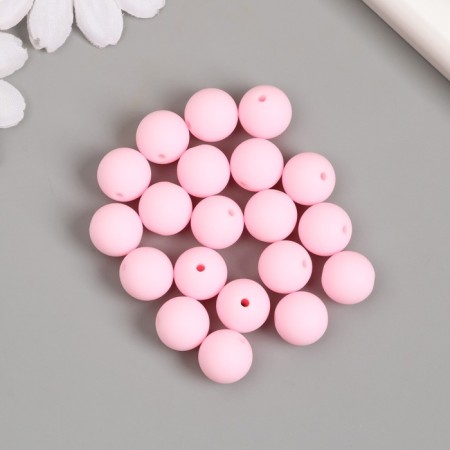 Beads for creativity plastic "Pale pink" matte d = 1.2 cm set 20 g-2