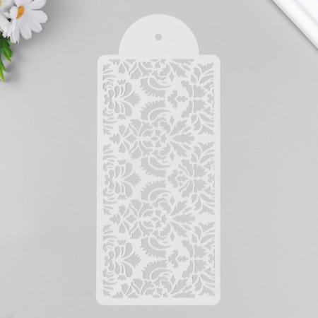 Plastic stencil "Flower Damascus" 26.5x11.5 cm