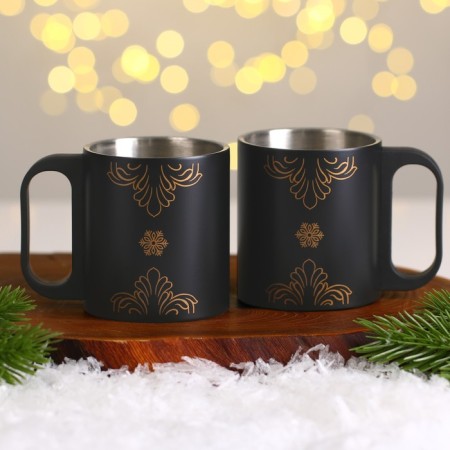 Gift set "Winter Patterns", a thermos 500 ml, a mug 2 pcs-5