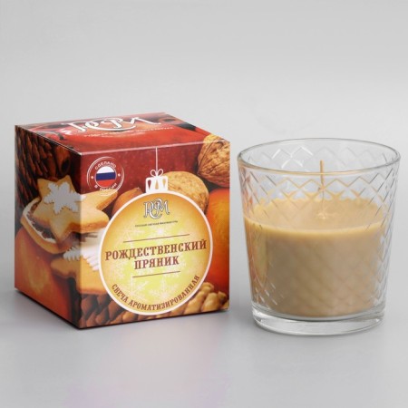 Aromatic candle in a glass "Christmas gingerbread", gift packaging, 8x8.5 cm, 30 hours-2