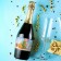 Stick on a bottle of "champagne New Year", size 12 x 8 cm.