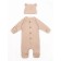 Children's overalls with a fashion cap, height 62 cm, beige color