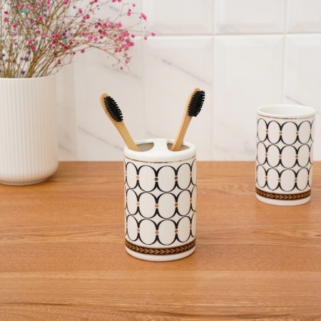 A set of accessories for the Jackie bathroom, 4 items (soap dish, soap dispenser, 2 glasses), white color-3