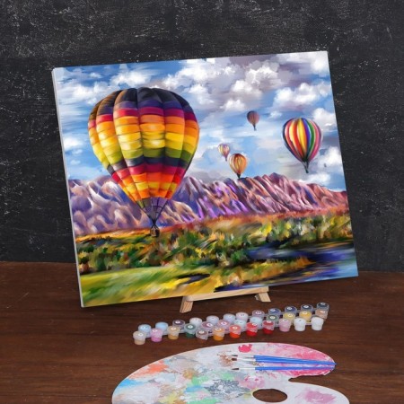 Picture on numbers on canvas with a subframe "balloons", 40 x 50 cm-1