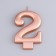 Candle for the Cake "European Giant", a number 2, 7 cm, pink gold