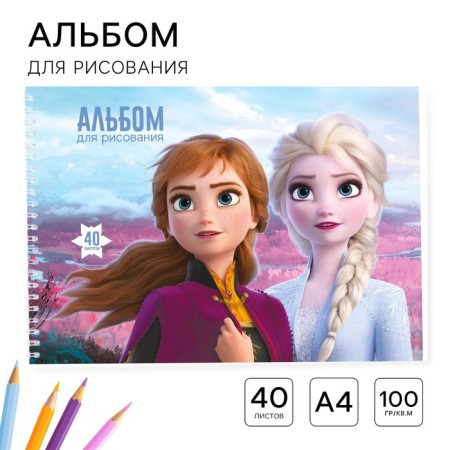 Album for drawing A4, 40 sheets 100 g/m², on the spring, cold heart