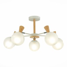 Ceiling EVOLUCE lamp. Sle220702-05. Catania. 5x40 watts, E14, 59x59x33.5 cm, white color, light tree