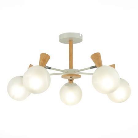Ceiling EVOLUCE lamp. Sle220702-05. Catania. 5x40 watts, E14, 59x59x33.5 cm, white color, light tree
