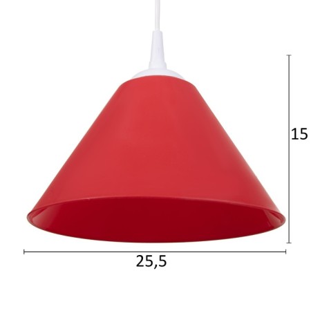 Susage "cone" 1x15W E27 Model: BR 00264 White/red 25x25x15cm-3