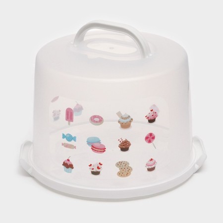 A dish for a cake and cakes with a lid of a share, 30.5 × 21.5 cm, color mix-4
