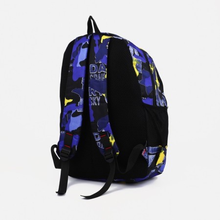 Youth backpack on lightning from textiles, 2 pockets, purple color-3