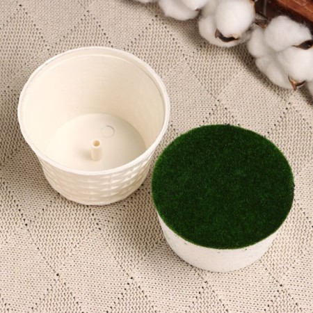 Floristic pot "Basket" white, 10x10x7cm-4