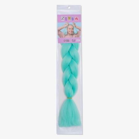 Zumba Kanecalon is monophonic, corrugated, 60 cm, 100 g, pale blue color (#ay25)-7