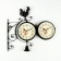 Wall clock doubles, on the suspension "weather vine", smooth move, D-19 cm, 48 x 32 cm, 2 aa