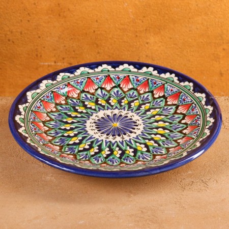 Plant of Rishtan ceramics "Patterns", 22 cm, blue-7