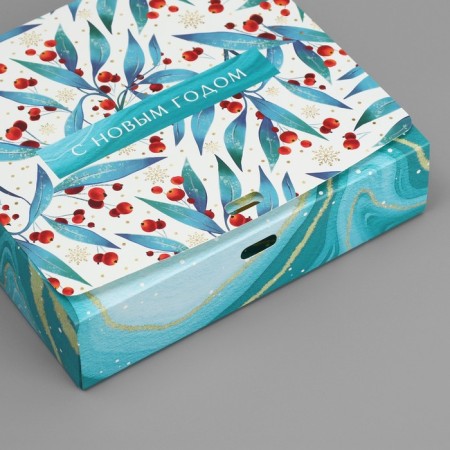 Folding Gift Box "Magic", 20 x 18 x 5 cm, without tape, New Year-3