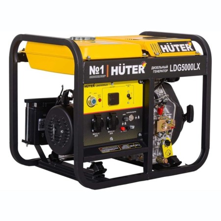 Diesel generator Huter LDG 5000LX, 220 V, 3.3 kW, synchronous, 14 l, 8 l/s, 0.375 l/h/h-1