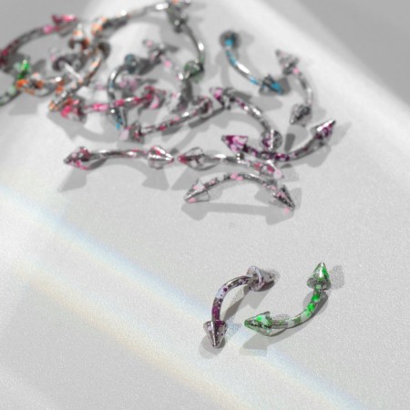 Piercing in the eyebrow “arrow”, l = 0.8 cm, color mix (packing 20 pcs.)