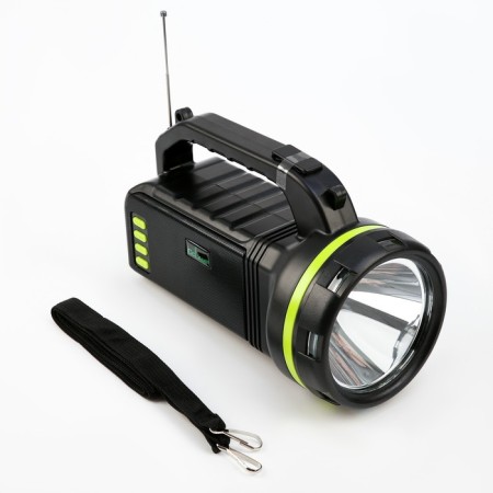 Camping battery flashlight, with light bulbs, 10 watts, 9000 mAh, solar battery, USB-2