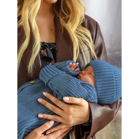 Knitted Knit Killed with a cap Amarobaby Pure Love Tot, height 74 cm, blue color-9