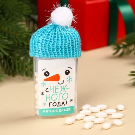 New Year! Drage sweets in a bank, with vitamin from the "snowy year", mint, 18 g.-1