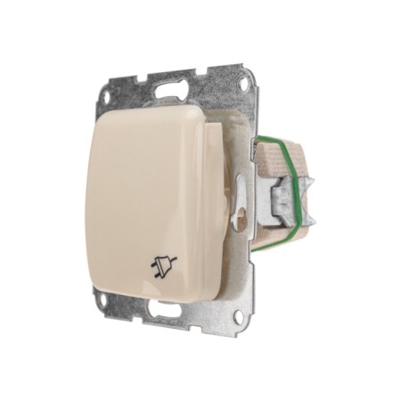 1-seater socket kranz ceramics s/s with a lid s/a 16a fur. Bezh KR-78-0246-1