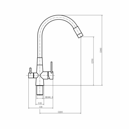 Fashun A4362-8 kitchen mixer, single-leaf, with output for drinking water, white-2