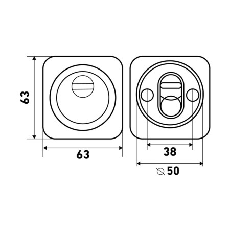 Decorative lining Bulat BND 05.08 Atlas, for a cylinder mechanism, matte nickel-2