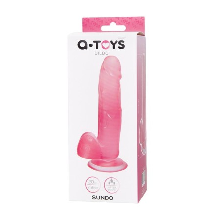 Realistic phallimitator A-Toys by Toyfa Sundo, TPE, Pink, 20 cm-7