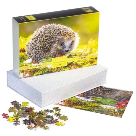 Puzzles "Hedgehog in a clearing" in a gift box, 500 elements + poster-2