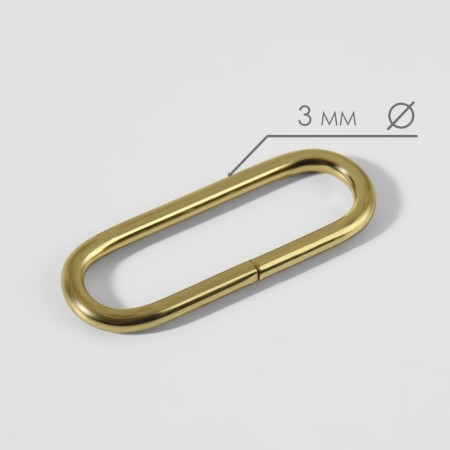 Ring for bags, oval, 44 × 16 mm, thickness - 3 mm, gold color-1