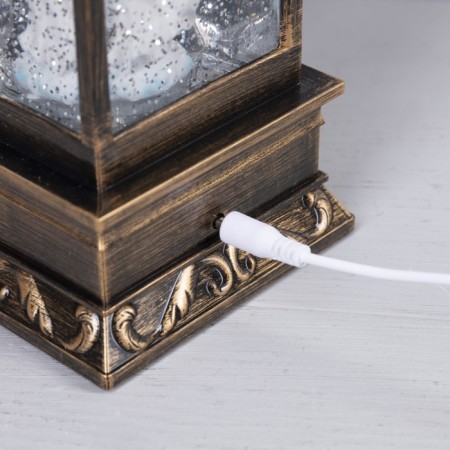 LED figure "Lantern with an angel" 10 × 27 × 10 cm, plastic, AAX3 batteries (not complete), USB, glow warm white-3