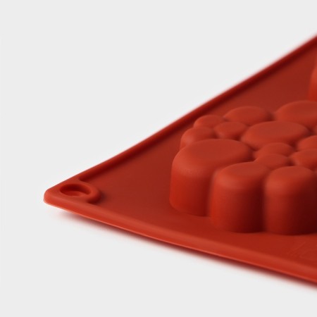 Baking uniform “Bubbles”, silicone, 29 × 17 × 1.5 cm, 8 cells (6 × 6 × 1.5 cm), brown color-6
