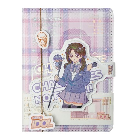 Notebook Gift, A6, 96 sheets, color block, with a curly refrain, PVC cover, "Anime", mix-2